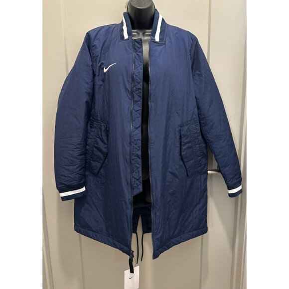 Nike Women's Jacket M MEDIUM Long Dugout Bench NAVY Zip DC9103-419 Softball NWT - Picture 1 of 11